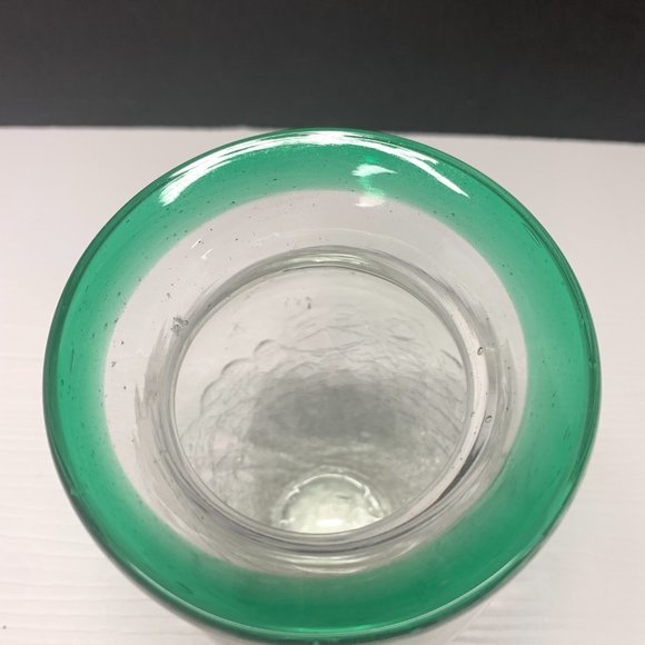 The Unbranded Hand Blown Crackled Green Glass Vase - Picture 3 of 5